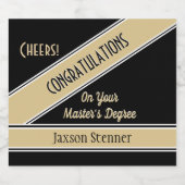 Master's degree Congrats Drank Label Set Sparkling Wijnetiket (Enkel label)