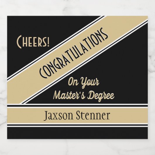 Master's degree Congrats Drank Label Set Sparkling Wijnetiket (Enkel label)