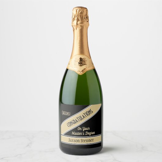 Master's degree Congrats Drank Label Set Sparkling Wijnetiket (Voorkant)