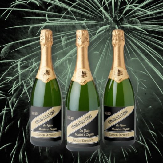 Master's degree Congrats Drank Label Set Sparkling Wijnetiket