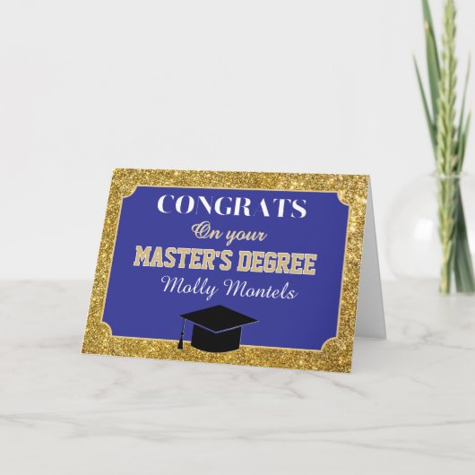 Master's Degree Congrats! Personalized Card Bedankkaart (Voorkant)