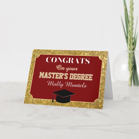 Master's Degree Congrats! Personalized Card Bedankkaart (Voorkant)