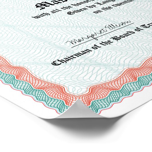 Master's Degree Diploma Replica Poster (Hoek)