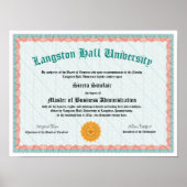 Master's Degree Diploma Replica Poster (Voorkant)