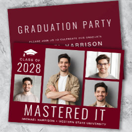 Masters Degree Foto Burgundy Graduparty Kaart
