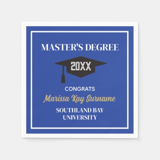 Master's Degree Gefeliciteerd! AANGEPASTE Afstudee Servet (Voorkant)