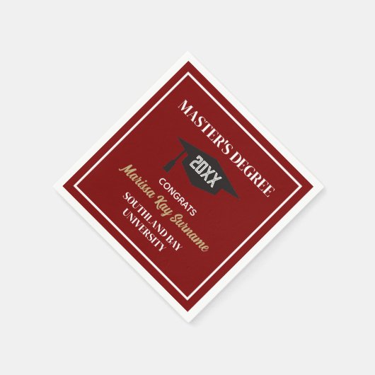 Master's Degree Gefeliciteerd! AANGEPASTE Afstudee Servet (Hoek)