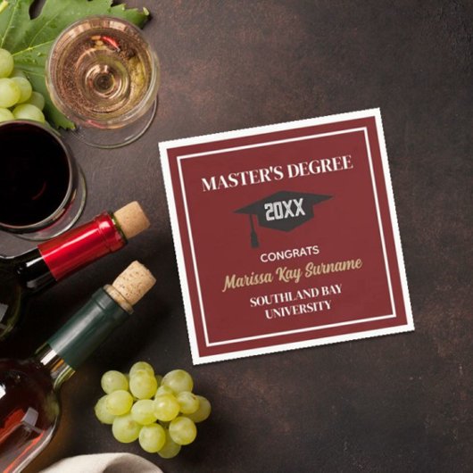 Master's Degree Gefeliciteerd! AANGEPASTE Afstudee Servet