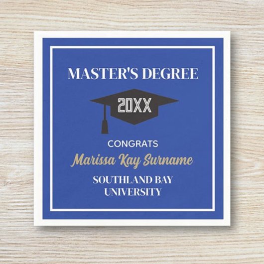 Master's Degree Gefeliciteerd! AANGEPASTE Afstudee Servet