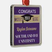 Master's Degree Gefeliciteerd! CUSTOM Metalen Ornament (Rechts)