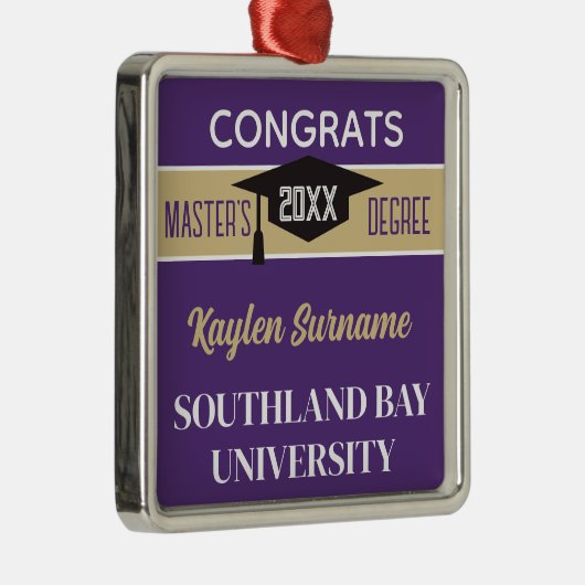 Master's Degree Gefeliciteerd! CUSTOM Metalen Ornament (Rechts)