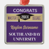 Master's Degree Gefeliciteerd! CUSTOM Metalen Ornament (Voorkant)