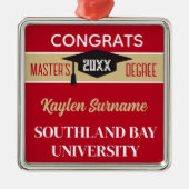 Master's Degree Gefeliciteerd! CUSTOM Metalen Ornament (Voorkant)