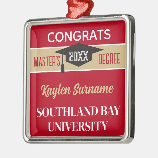 Master's Degree Gefeliciteerd! CUSTOM Metalen Ornament (Links)