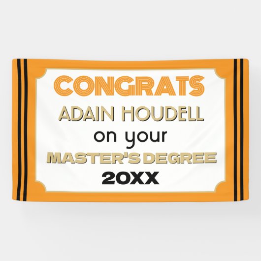 Master's Degree Gefeliciteerd! Gepersonaliseerd Spandoek (Horizontaal)