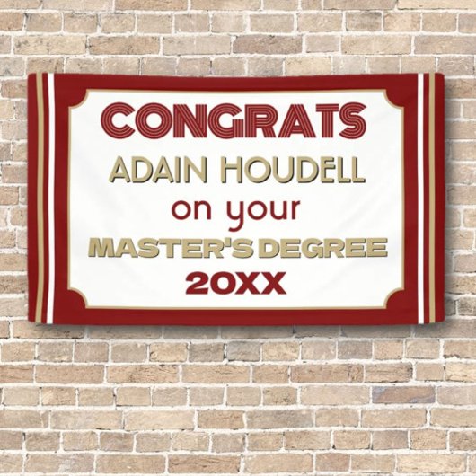 Master's Degree Gefeliciteerd! Gepersonaliseerd Spandoek