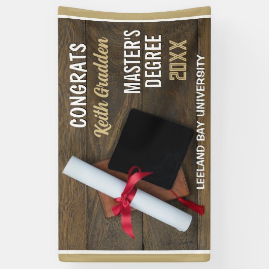 Master's Degree! Gefeliciteerd met Afstudeerder CU Spandoek (Verticaal)