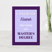 Master's Degree! Gepersonaliseerd afstuderen Kaart (Voorkant)