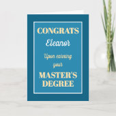 Master's Degree! Gepersonaliseerd afstuderen Kaart (Voorkant)