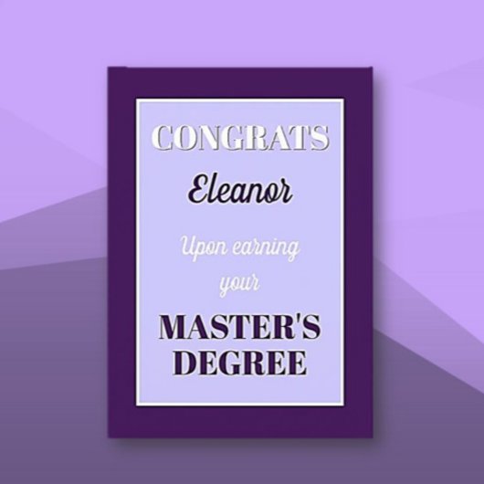 Master's Degree! Gepersonaliseerd afstuderen Kaart