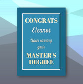 Master's Degree! Gepersonaliseerd afstuderen Kaart