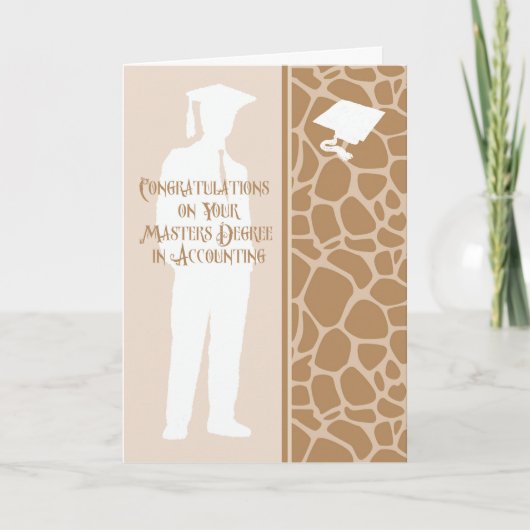 Masters Degree Kaart in boekhouding voor hem (Voorkant)