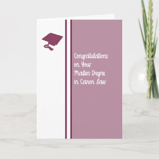 Masters Degree Kaart voor Canon Law (Voorkant)