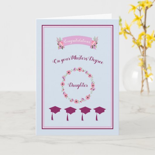 Masters Degree Kaart voor Dochterblauw met bloemen (Gele Bloem)