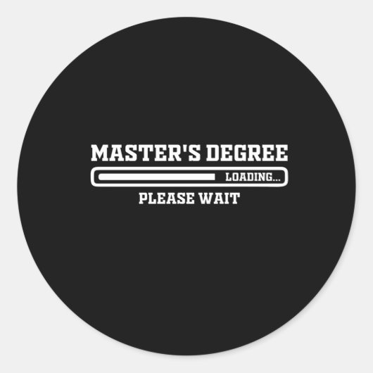 Master's Degree Laden Wacht op voortgangsbalk Ronde Sticker (Voorkant)