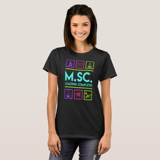 Masters degree loading complete Master of Science T-shirt (Voorkant volledig)