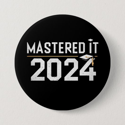 Master's Degree Mastered IT 2024 Masters Degree Ronde Button 7,6 Cm (Voorkant)