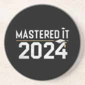 Master's Degree Mastered IT 2024 Masters Degree Zandsteen Onderzetter (Voorkant)
