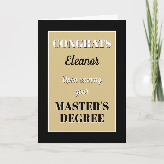 Master's Degree! Personalized graduation Kaart (Voorkant)