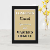 Master's Degree! Personalized graduation Kaart (Gele Bloem)