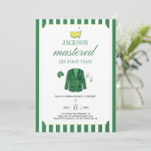 Masters Golf 1st Birthday Invitation Template: Edi Kaart (Staand voorkant)