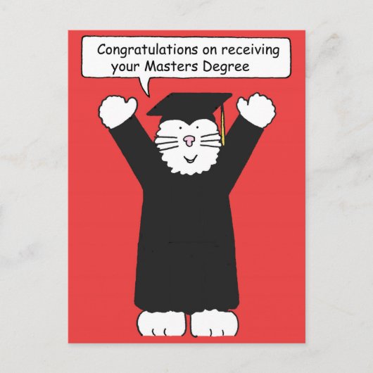 Masters Gradin feliciteert Cat Lover Briefkaart (Voorkant)