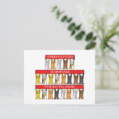 Masters gradin Gefeliciteerd Cartoon Katten Briefkaart (Staand voorkant)