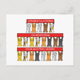 Masters gradin Gefeliciteerd Cartoon Katten Briefkaart