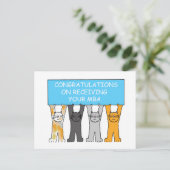 Masters gradin Gefeliciteerd Cartoon Katten Briefkaart (Staand voorkant)