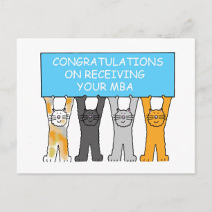Masters gradin Gefeliciteerd Cartoon Katten Briefkaart