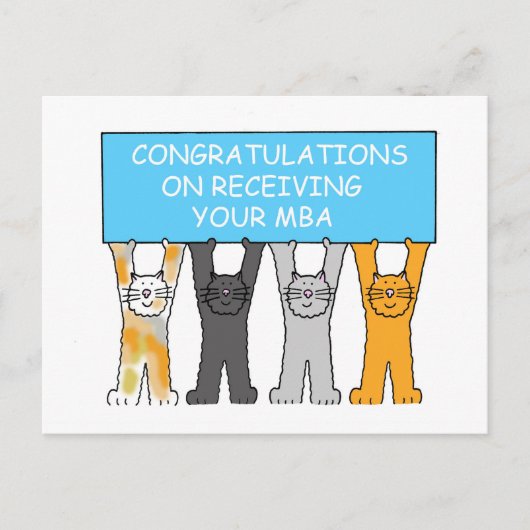 Masters gradin Gefeliciteerd Cartoon Katten Briefkaart (Voorkant)