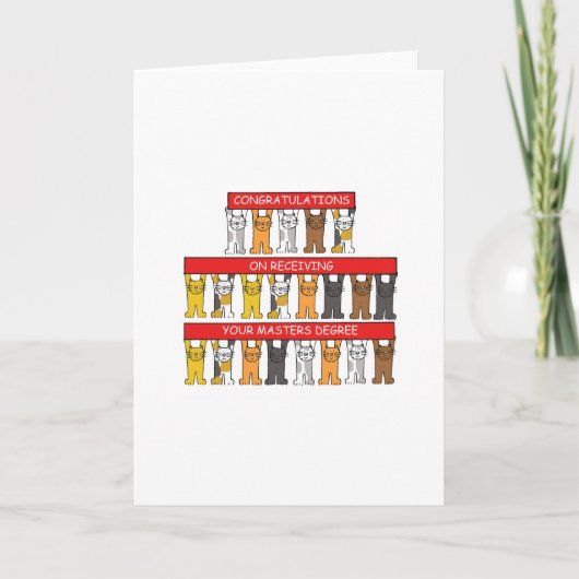 Masters gradin Gefeliciteerd Cartoon Katten Kaart (Voorkant)