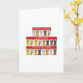 Masters gradin Gefeliciteerd Cartoon Katten Kaart (Gele Bloem)