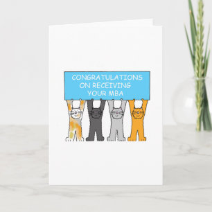 Masters gradin Gefeliciteerd Cartoon Katten Kaart