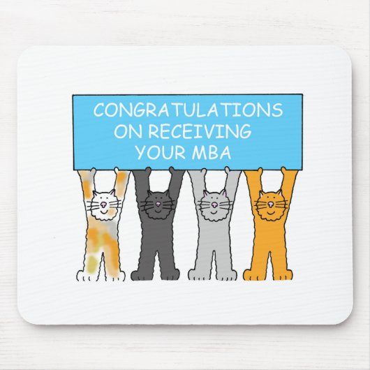 Masters gradin Gefeliciteerd Cartoon Katten Muismat (Voorkant)