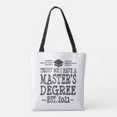 Masters Grafiek 2021 Afstuderen Gift MSW MBA MPH Tote Bag (Achterkant)
