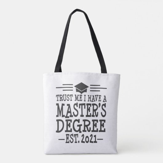 Masters Grafiek 2021 Afstuderen Gift MSW MBA MPH Tote Bag (Achterkant)