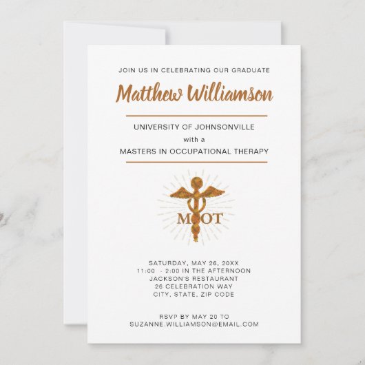 Masters in Ergotherapie Afstudeersymbool Aankondiging (Voorkant)