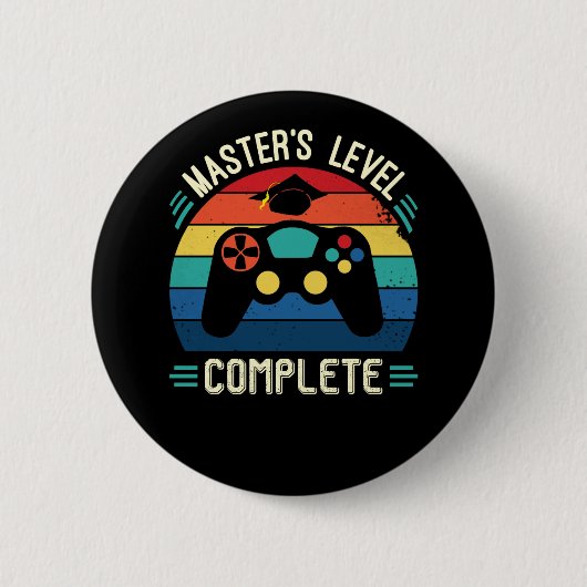 Master's Level Complete, Afstuderen GIft, meesters Ronde Button 5,7 Cm (Voorkant)