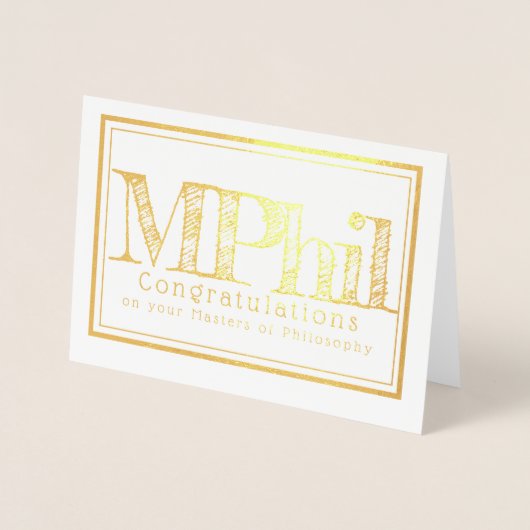 Masters of Philosophy Gefeliciteerd Folie Kaarten (Voorkant)